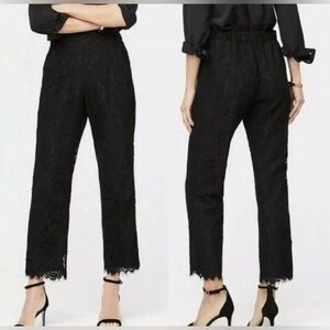 J. Crew Black Lace Pull On Pants. Size 8 Petite.